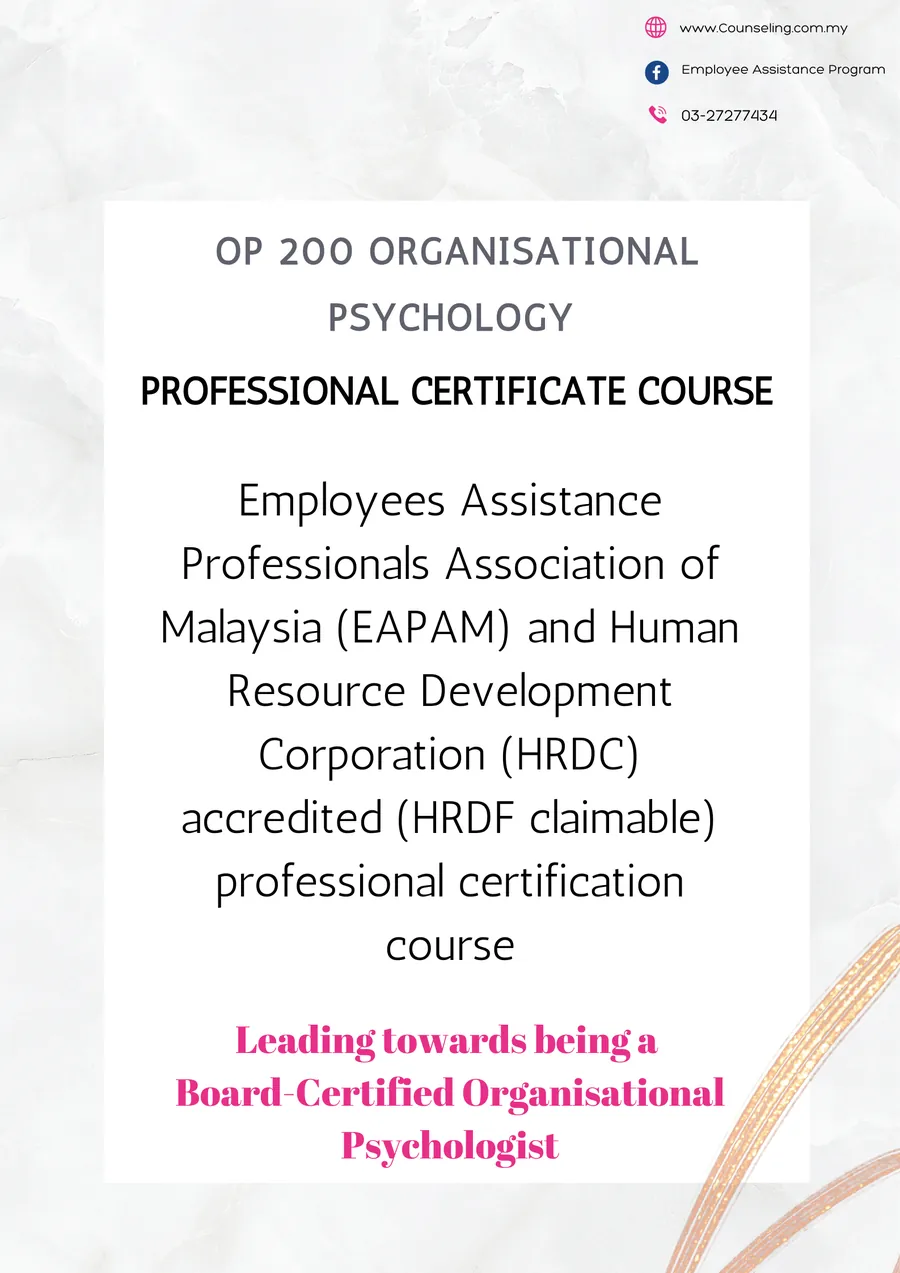 OP-200 Organisational Psychology Certification Course poster